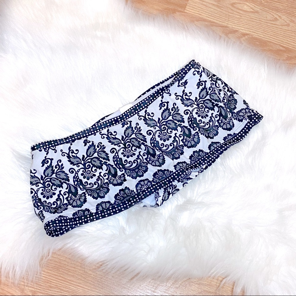 Black & White Print Skirt Swim Bottoms